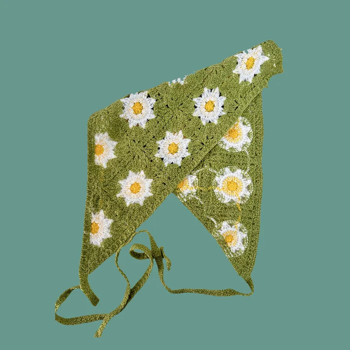 Elegant Knitted Triangle Scarf Headband for Women Fashion Girl strawberry Versatile pattern Hair Band Hair Accessory