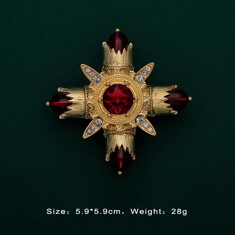 Baroque Crystal Pearl Rectangle Brooch