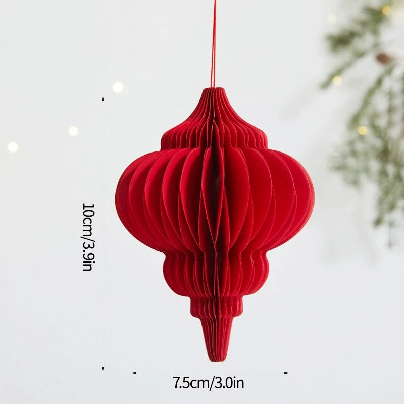 3D Christmas Decorations Christmas Tree New Year Hanging Pendants Paper Lantern 2026 Navidad Wedding New Year Decorations