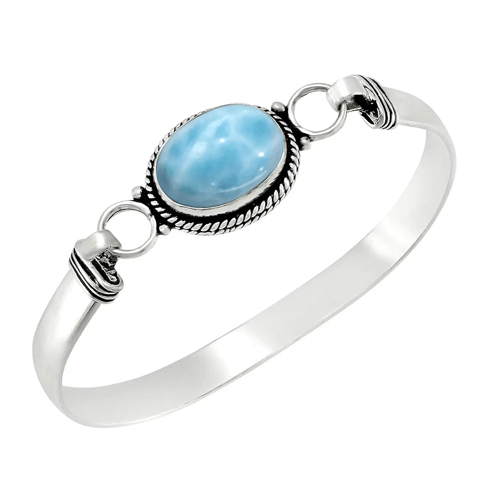 Vintage 925 Silver Natural Oval Moonstone Bangle Bracelets Handmade Birthstone Bangle Gifts Fine Jewelry for Women Men