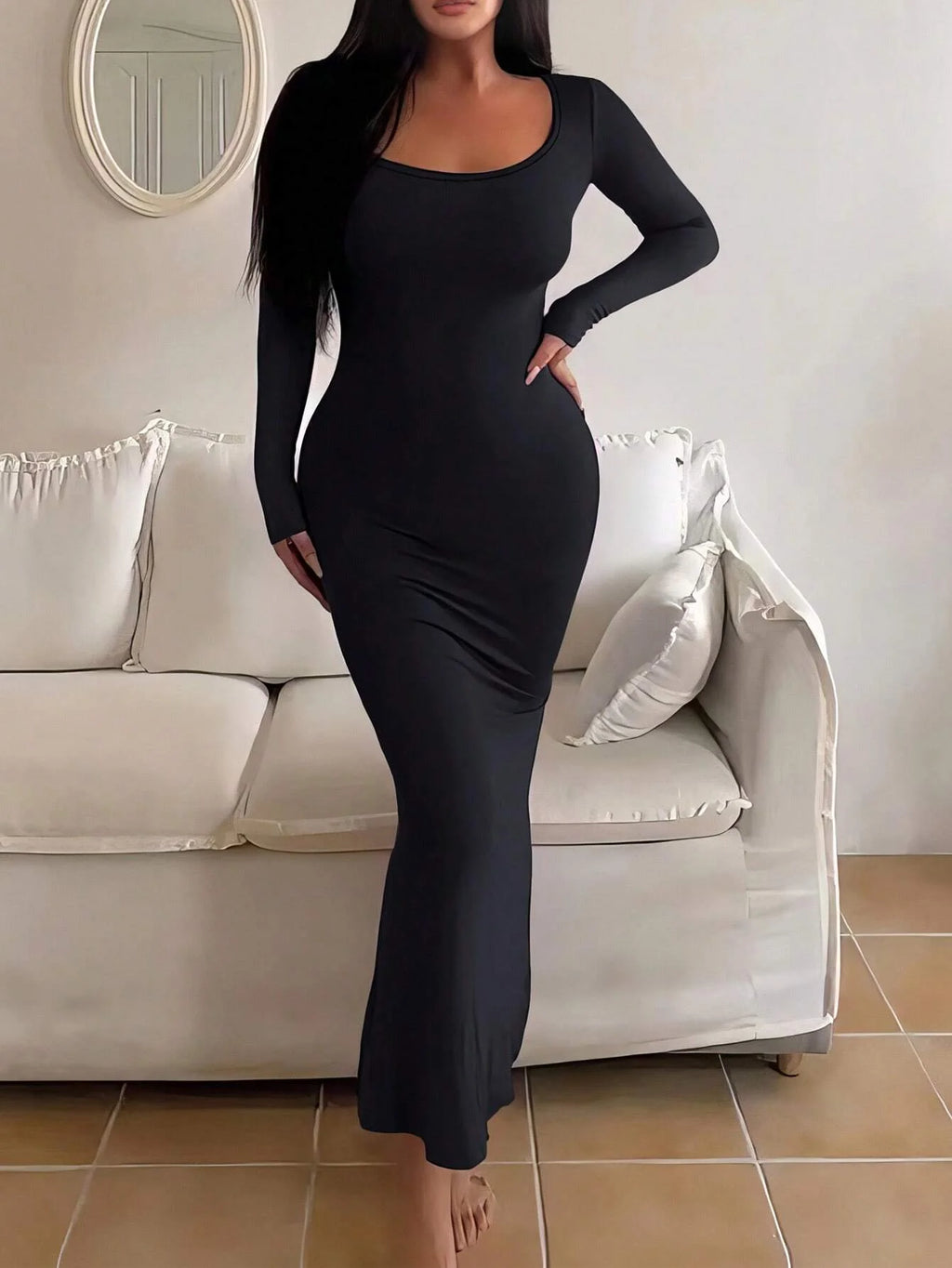 Chic Long Sleeve Bodycon Dress