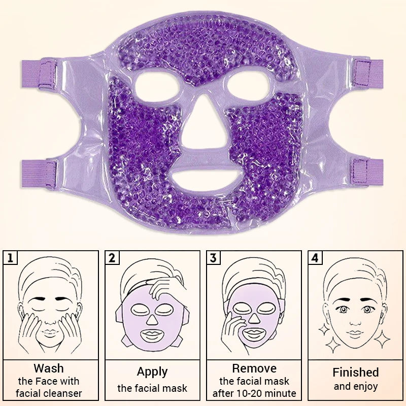 Ice Hot Cold Eye Mask Facial Mask Hot Cold Compress Pack Gel Beads Cold Ice Pack Face Eye Mask Compress Sleeping SPA Beauty Care