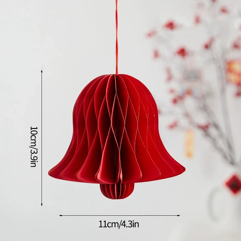 3D Christmas Decorations Christmas Tree New Year Hanging Pendants Paper Lantern 2026 Navidad Wedding New Year Decorations