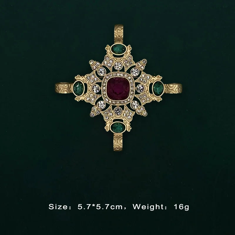 Baroque Crystal Pearl Rectangle Brooch