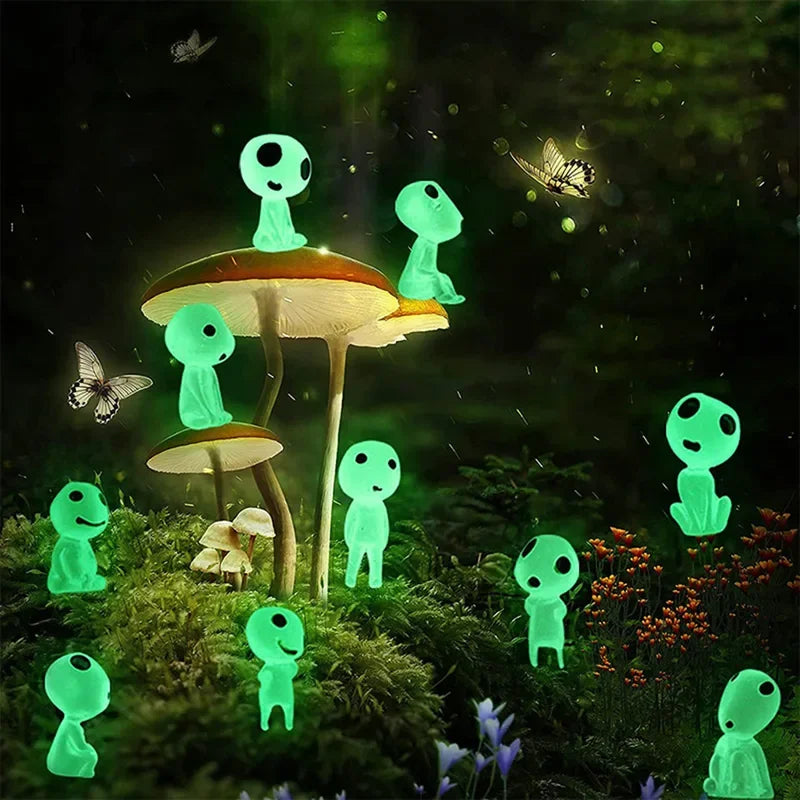 10pcs Luminous Ghost Micro Landscape Accessories Outdoor Miniature Decor Glow in Dark Tree Elves Fairy Garden Decoration