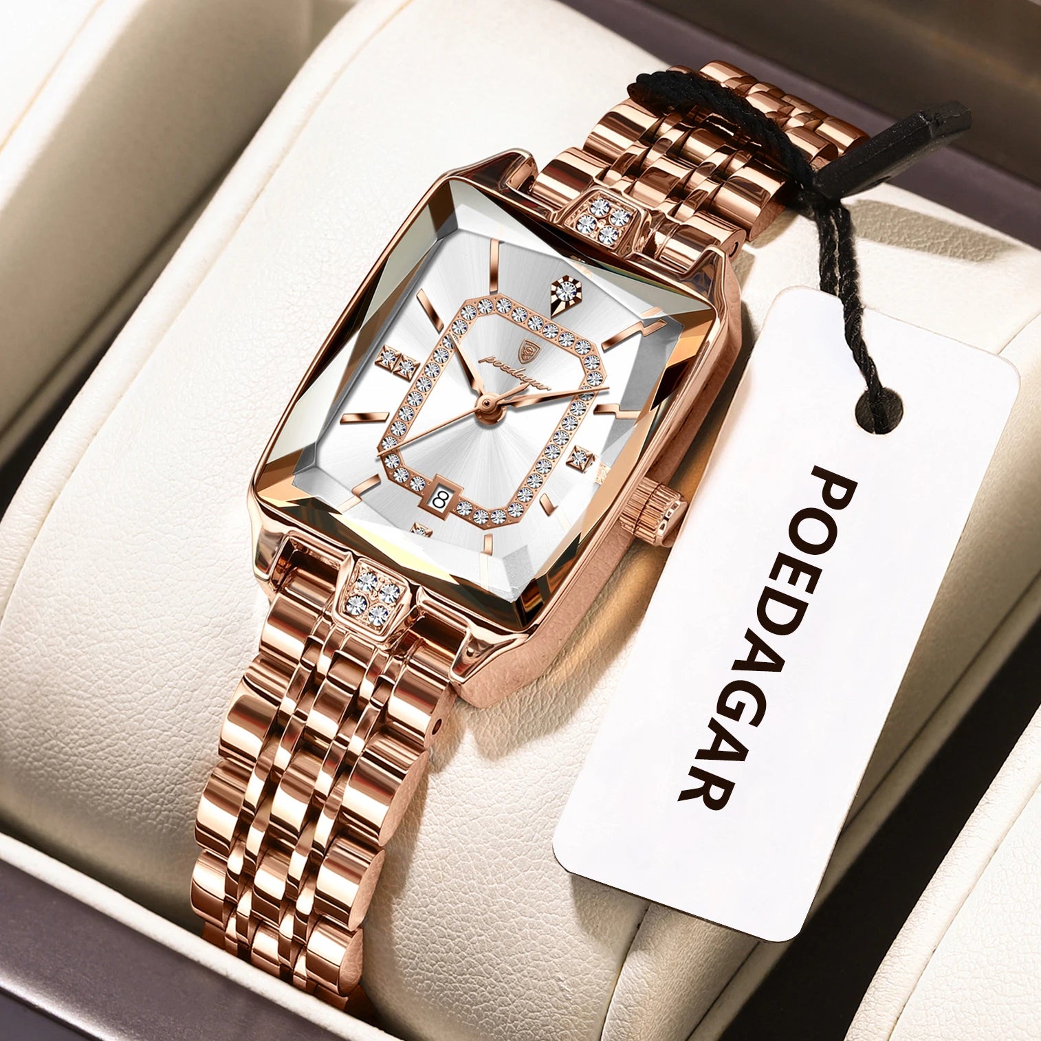 POEDAGAR Luxury Woman Watch Waterproof Date High Quality Casual Ladies Wristwatch Stainless Steel Quartz Elegant Women's Watches