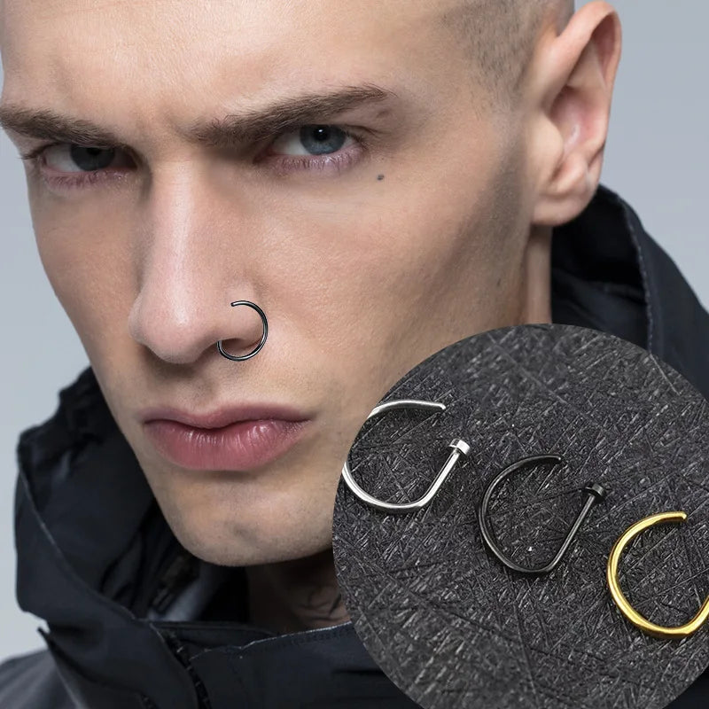 Fake Piercing Nose Rings for Women Men