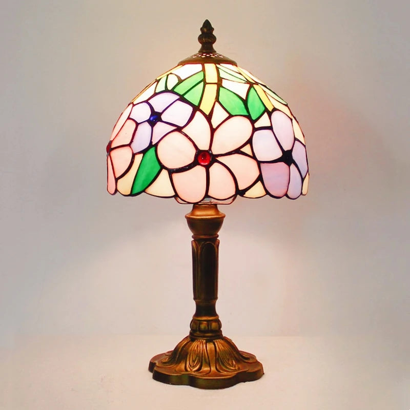 E27 Retro Baroque LED Table Lamps Mediterranean Vintage Stained Glass Bedroom Reading Cafe Bar Decor Desk Lights With EU/US Plug