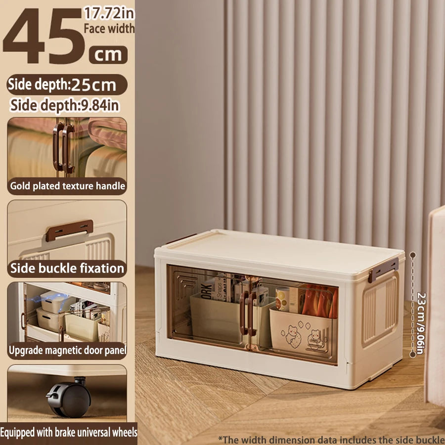45/55/65cm Length Multifunction Storage Cabinet Large Capacity Foldable Easy-to-Install Storage Box Dustproof Wardrobe
