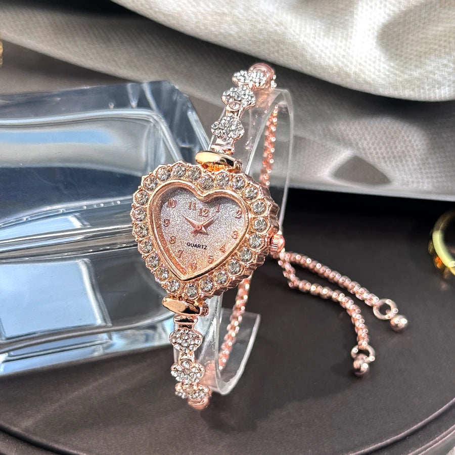 Fashion Heart Ribbon Strap Watch