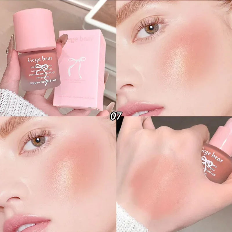 Beauty Soft Light Pink Liquid Blush Lasting Natural Contouring Low Saturated Blusher Waterproof Facial Blush Rouge Korean Makeup