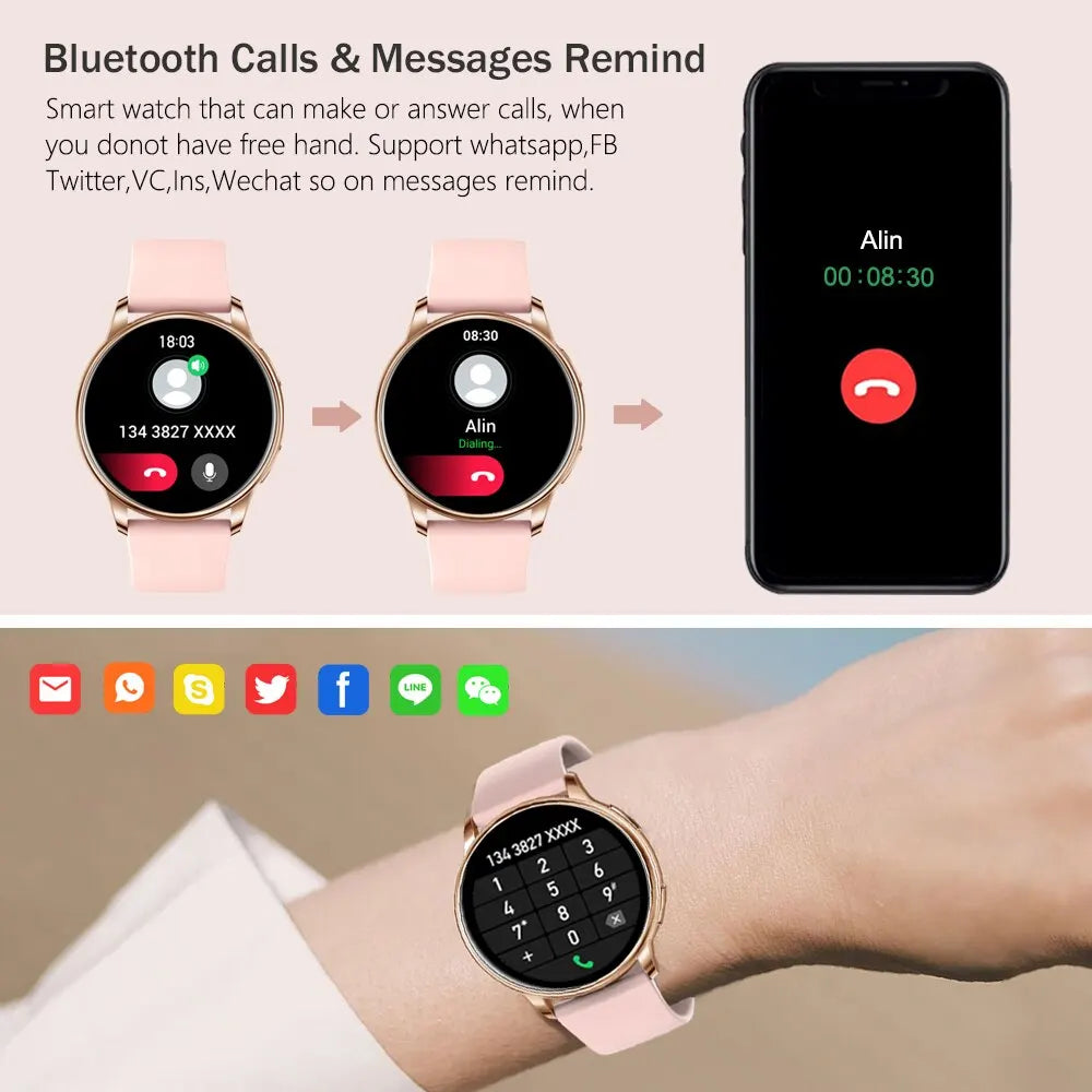 MEVADEN Bluetooth Call Smart Watch Women Fashion Watches Custom Dial Sport Fitness Health Tracker Smartwatch for Android IOS Y22
