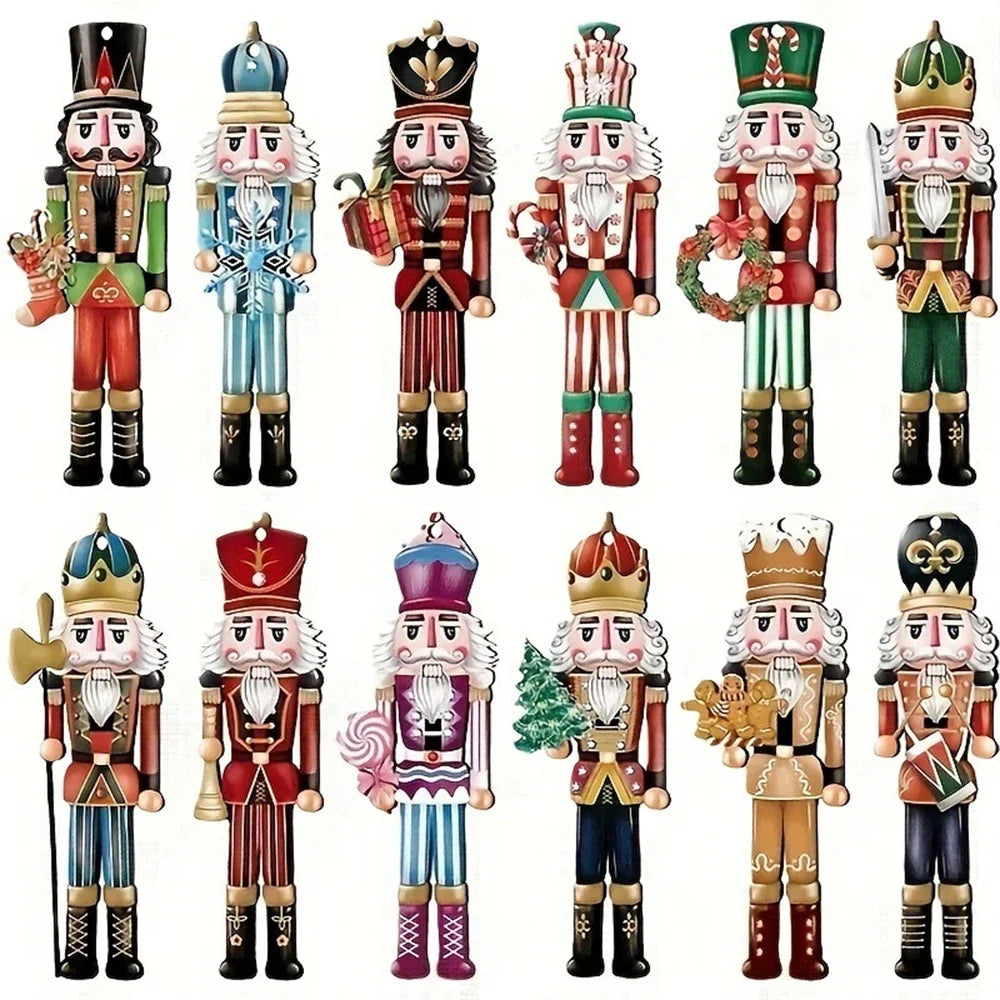 12PCS Wooden Nutcracker Set for Christmas