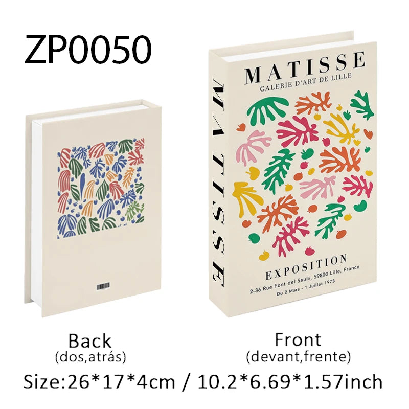 Bauhaus Decorative Books Open Luxury Fake Book Storage Box Home Decor Matisse Boho Monet Coffee Table Shelf Interior Decoration