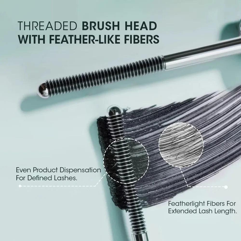 Waterproof Metallic Tube Mascara Black Silk Fiber Long Curling Non-Clumping Eyelash Extensions Spiral Makeup for Eyes