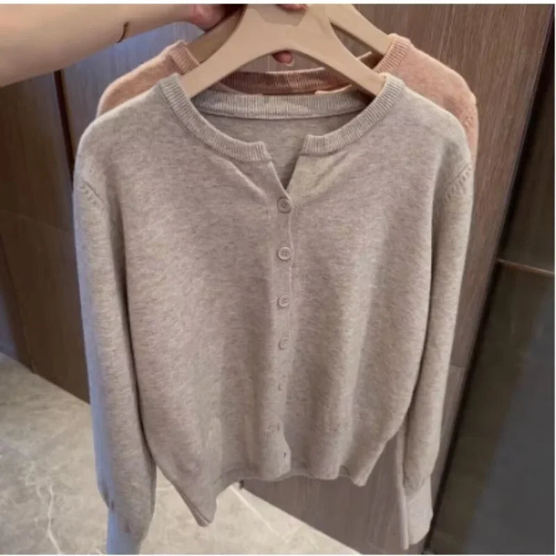2025 New Fashion Women's Fleece Knit Loose Short Cashmere Sweater Round Neck Warm Korean Sle Casual Female Sweater Top Cloting