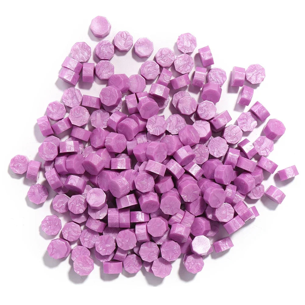 100pcs Octagon Red Sealing Wax Beads Retro Seal Stamp Beaded for Wedding Birthday Card Vintage Craft Envelope Letter Decor