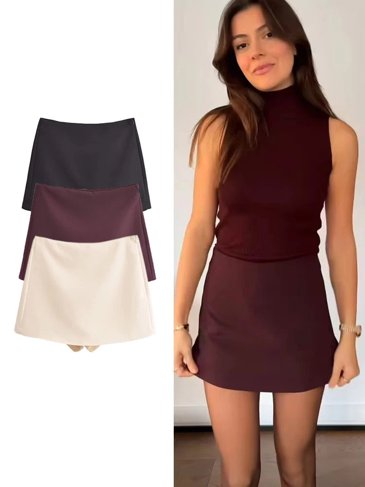 High Waist Mini Skort