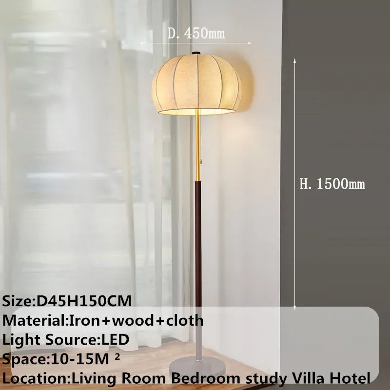 DLMH Contemporary Floor Lamp Retro Art Bedroom Living Room Beside The Sofa LED Villa Hotel Decorative Standing Light