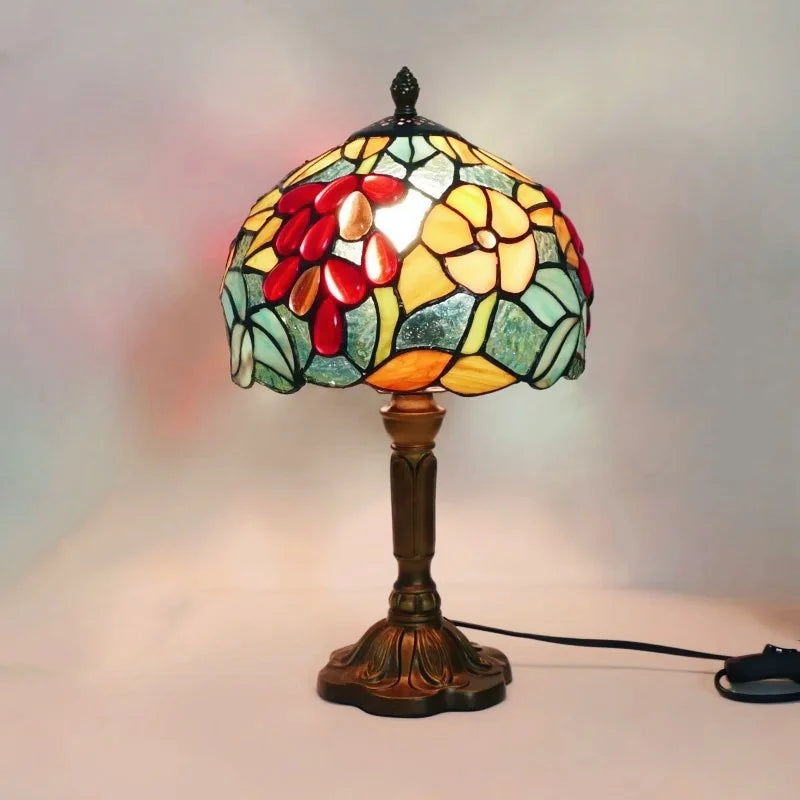 E27 Retro Baroque LED Table Lamps Mediterranean Vintage Stained Glass Bedroom Reading Cafe Bar Decor Desk Lights With EU/US Plug