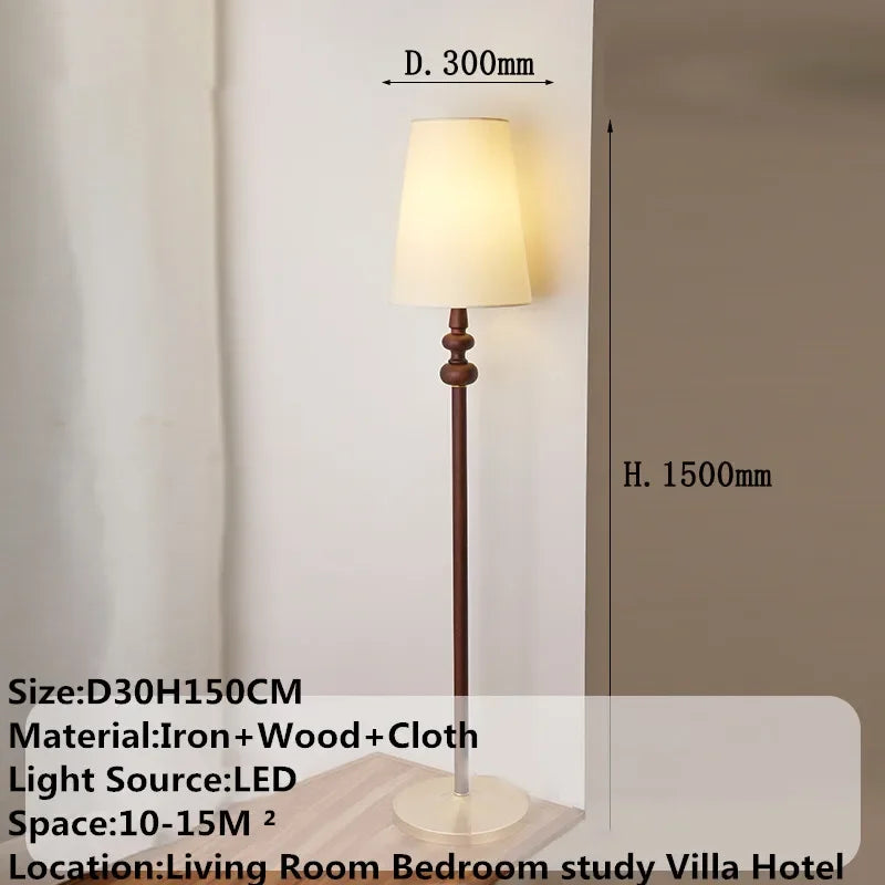 DLMH Contemporary Floor Lamp Retro Art Bedroom Living Room Beside The Sofa LED Villa Hotel Decorative Standing Light