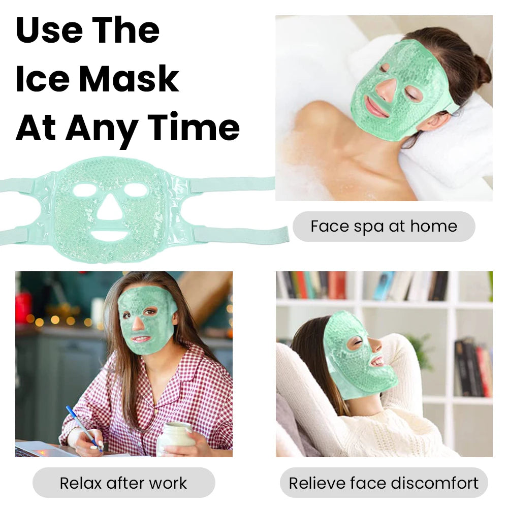 Ice Hot Cold Eye Mask Facial Mask Hot Cold Compress Pack Gel Beads Cold Ice Pack Face Eye Mask Compress Sleeping SPA Beauty Care
