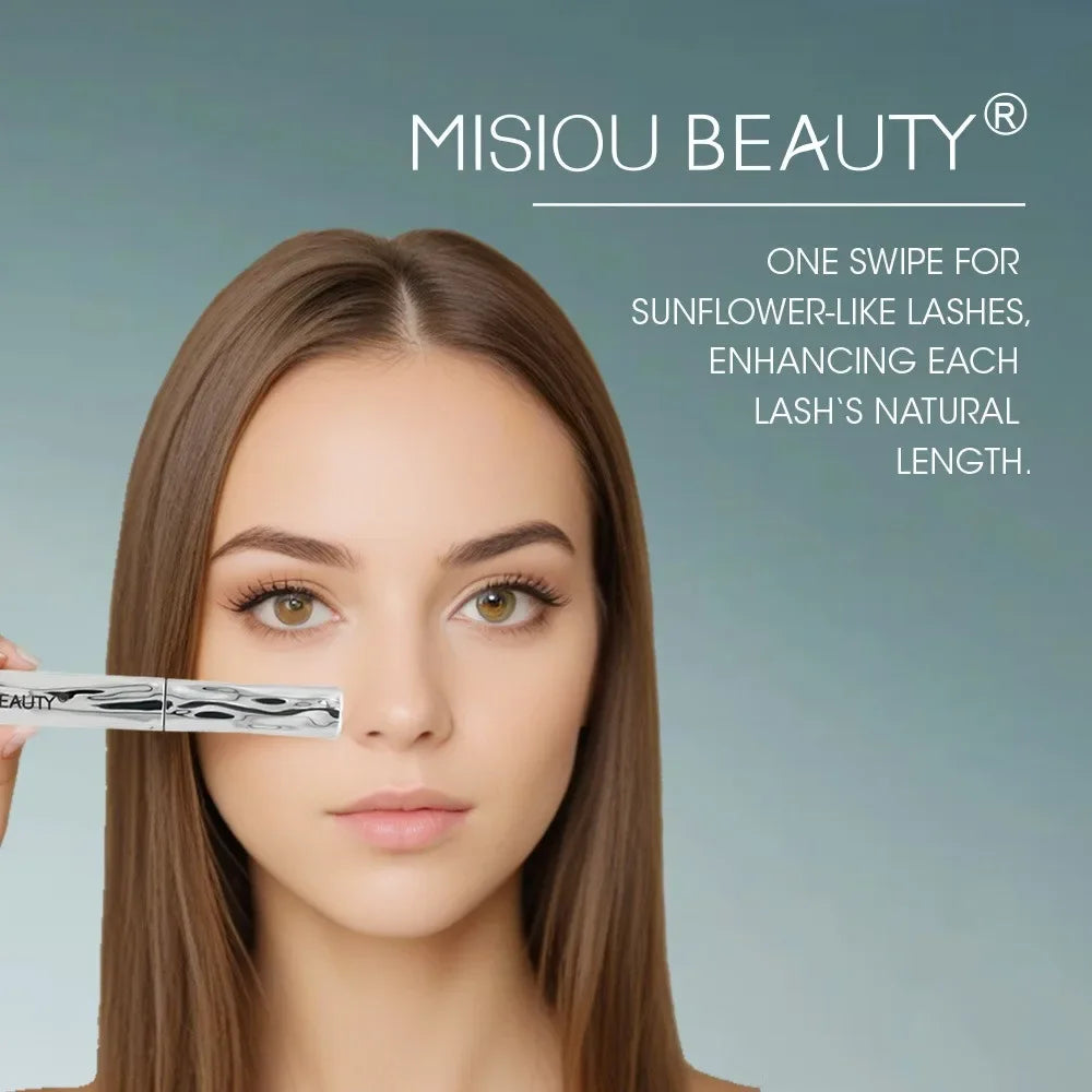 Waterproof Metallic Tube Mascara Black Silk Fiber Long Curling Non-Clumping Eyelash Extensions Spiral Makeup for Eyes