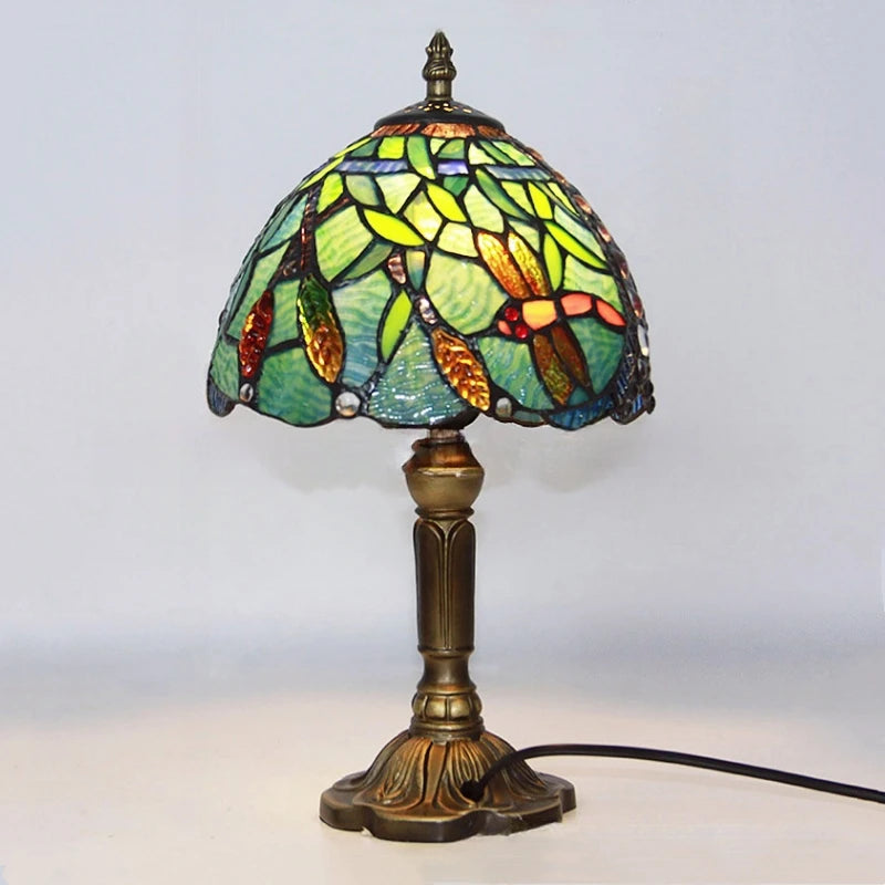 E27 Retro Baroque LED Table Lamps Mediterranean Vintage Stained Glass Bedroom Reading Cafe Bar Decor Desk Lights With EU/US Plug