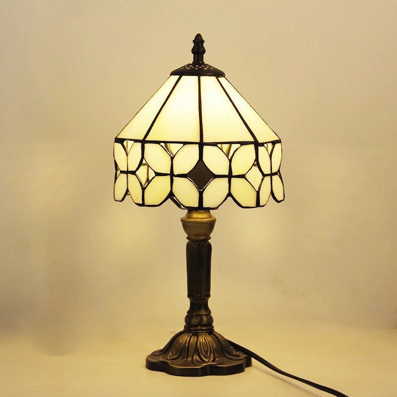 E27 Retro Baroque LED Table Lamps Mediterranean Vintage Stained Glass Bedroom Reading Cafe Bar Decor Desk Lights With EU/US Plug